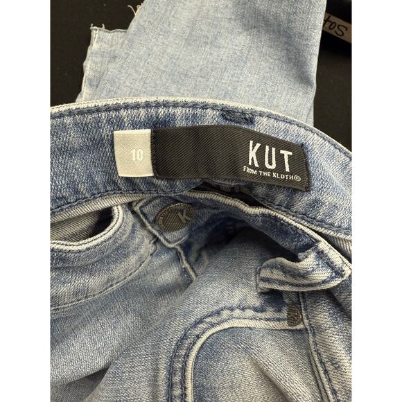 Kut from the Kloth Jeans Women's 10 JEAN Wide Leg Fab Ab High Waist Raw Hem - Picture 4 of 6